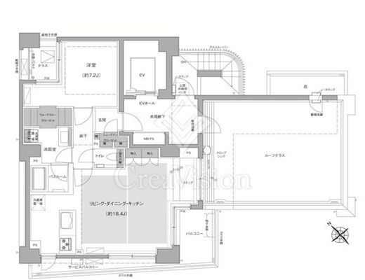 エルスタンザ文京白山 1LDK　間取り図