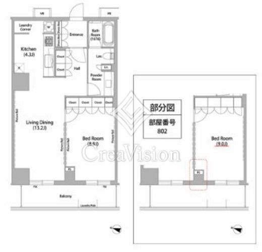 飯田橋ガーデンフラッツ 1LDK　間取り図