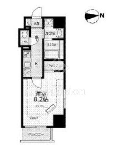 ローレル文京 1R　間取り図