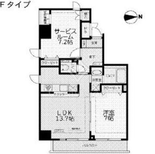 ローレル文京 2LDK　間取り図