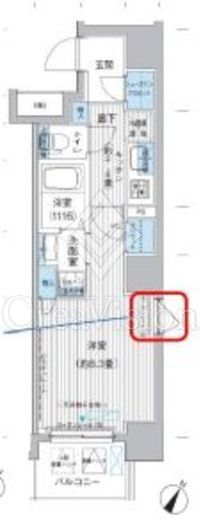 エムズサニーパレス月島 1K　間取り図