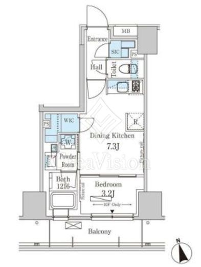 パークアクシス南青山七丁目 1LDK　間取り図