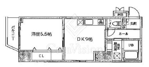 CAVE YUSHIMA (ケイブ湯島) 1DK　間取り図