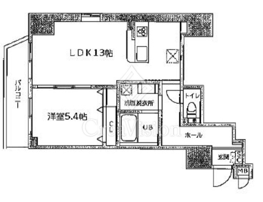 CAVE YUSHIMA (ケイブ湯島) 1LDK　間取り図