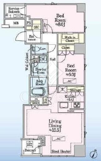 レジデンス二番町 2LDK　間取り図