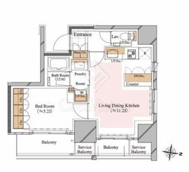 ブランシエスタ白山 1LDK　間取り図