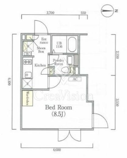 ラピス南麻布 1R　間取り図