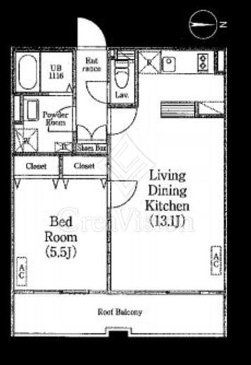 ラピス南麻布 1LDK　間取り図