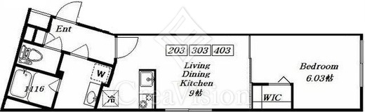 ブランシェ東麻布 1LDK　間取り図