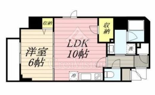 ルクレ上野 1LDK　間取り図