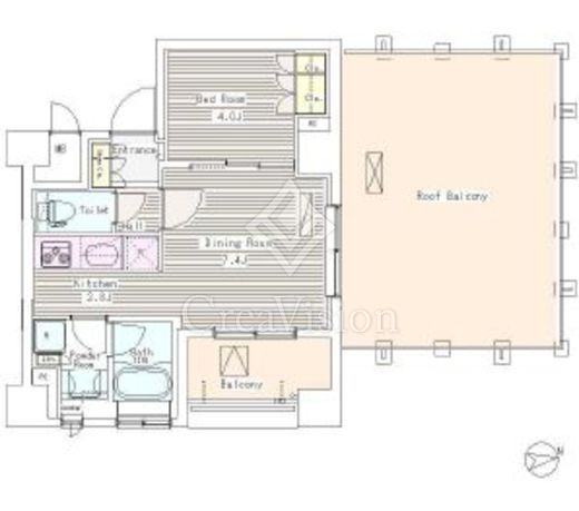 アイスイート東中野 1LDK　間取り図