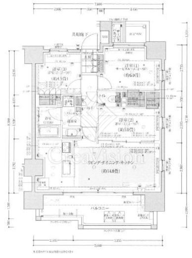 ディームス木場 2LDK　間取り図