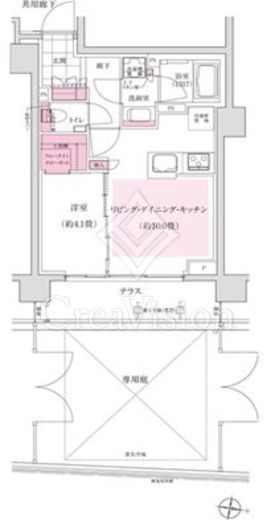 ディームス東陽町 1LDK　間取り図