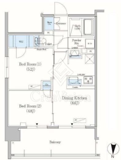 アーバネックス錦糸町 2LDK　間取り図