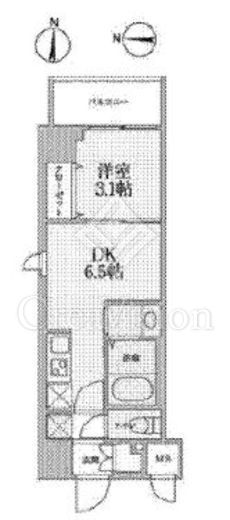 ジニア深川住吉 1LDK　間取り図