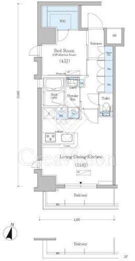 アーバネックス浅草 1LDK　間取り図