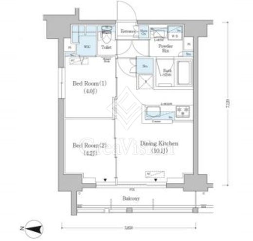 アーバネックス南品川 2LDK　間取り図