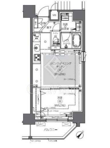 ZOOM日本橋馬喰町 1LDK　間取り図