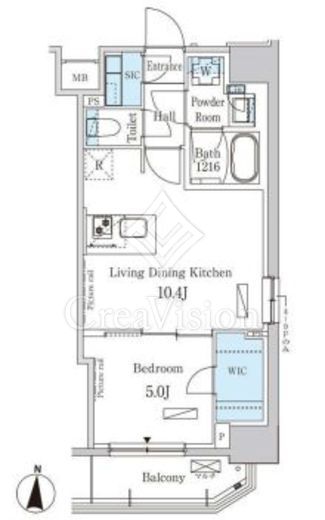 パークアクシス錦糸町ウエスト 1LDK　間取り図