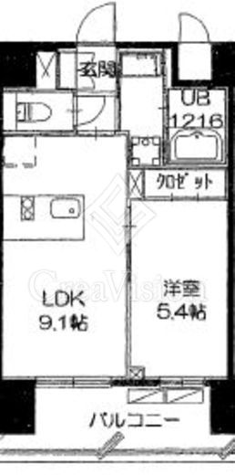 クレアツィオーネ赤坂 1LDK　間取り