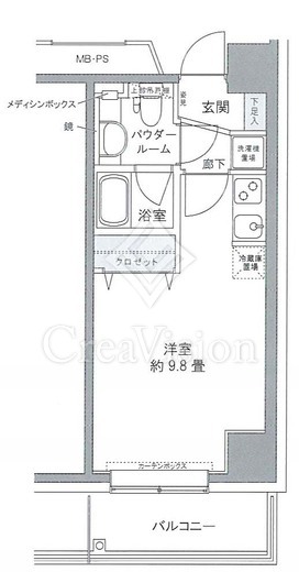 プライムアーバン豊洲 ワンルーム　間取り