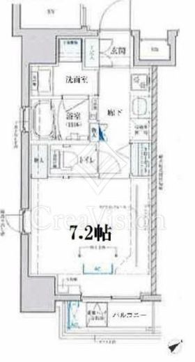 ベルシード門前仲町 1R　間取り図