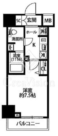 プレール・ドゥーク芝浦 間取り図