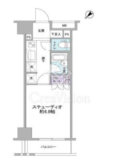 グランスイート銀座レスティモナーク 1Ｒ　間取り