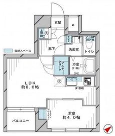 タウンコート三田 1LDK　間取り図