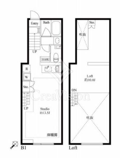 パセオ神宮前 1R　間取り図