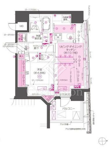 ZOOM東神田 1LDK　間取り図