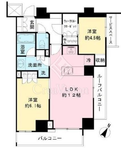 IBIS市ヶ谷 (アイビス市ヶ谷) 2LDK　間取り図