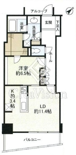 キャピタルマークタワー 1LDK　間取り図