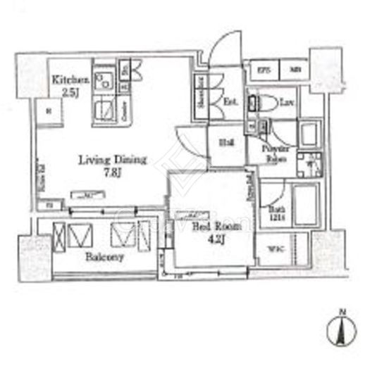 グランシエル南青山 1LDK　間取り図