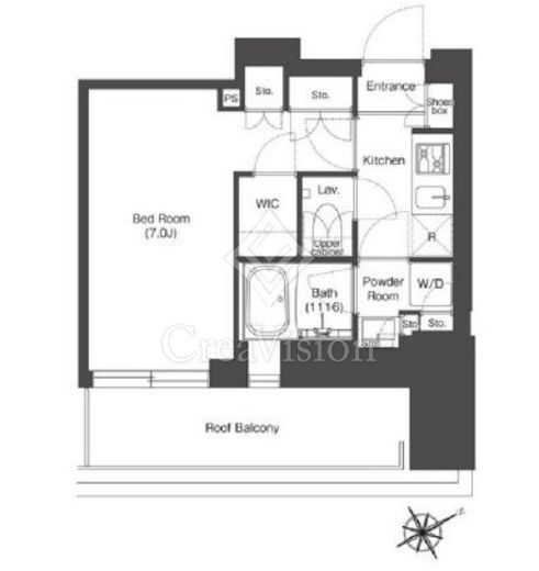 コンフォリア門前仲町サウス 1R　間取り図