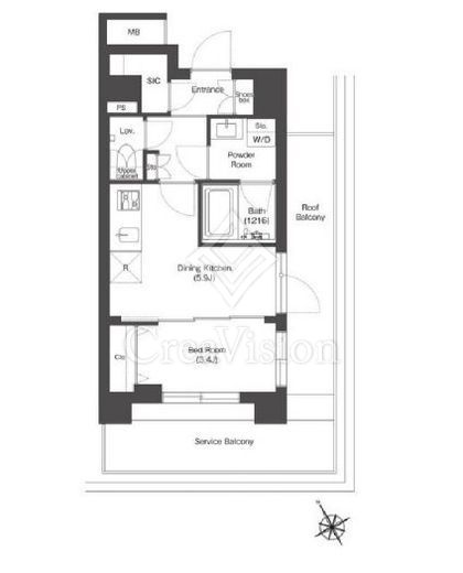 コンフォリア門前仲町サウス 1LDK　間取り図