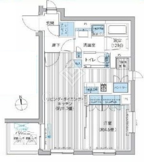 グランフェリシア西麻布 1LDK　間取り図