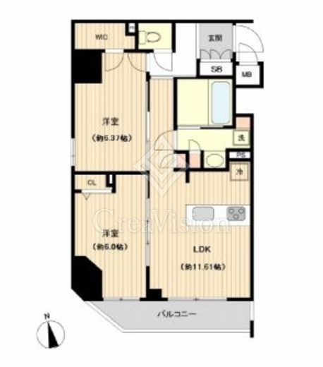 オーキッドレジデンス上野 2LDK　間取り図