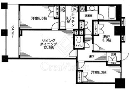 レジディア日本橋馬喰町 2LDK　間取り図