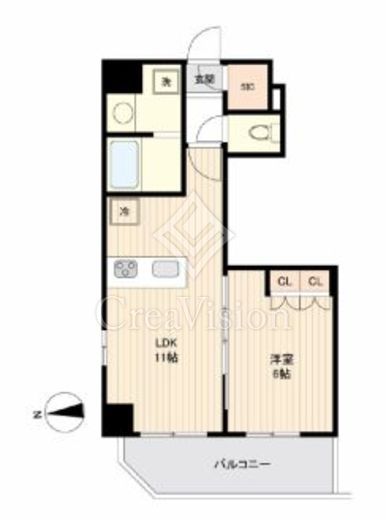 オーキッドレジデンス蔵前 1LDK　間取り図