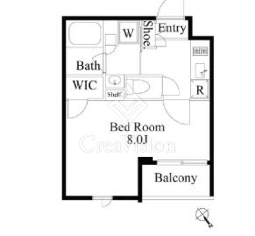 グランパセオ四谷若葉 1R　間取り図