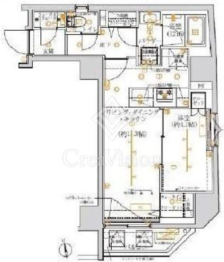 アルテシモリーガ 1LDK　間取り図