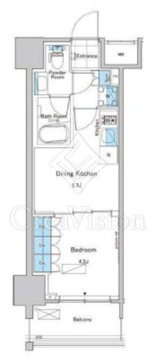 ルフォンプログレ清澄白河プレミア 1LDK　間取り図