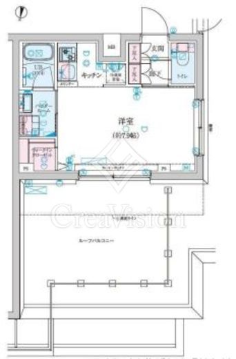 ジェノヴィア新中野スカイガーデン 1K　間取り図