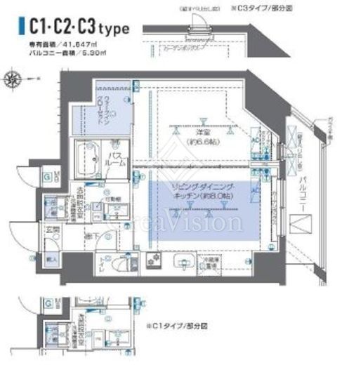 ZOOM秋葉原 1LDK　間取り図