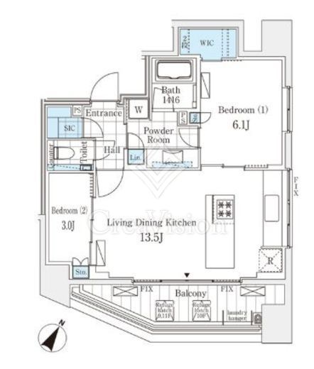 ミュプレ表参道 2LDK　間取り図