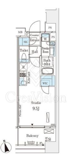 パークナードフィット南青山Vista 1R 間取り図