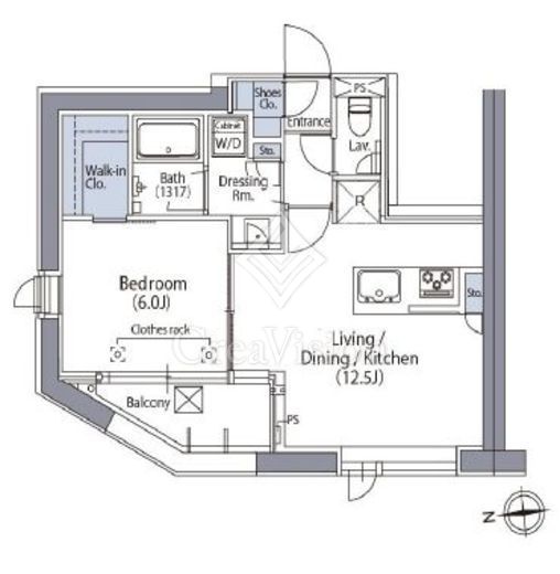 エルスタンザ文京湯島 1LDK　間取り
