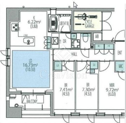 オーパスレジデンス日本橋イースト 3LDK　間取り図