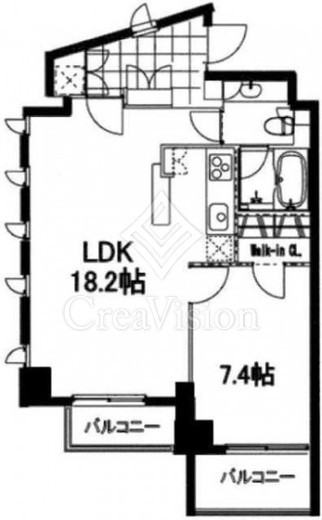 フレンシア麻布十番サウス 1LDK　間取り